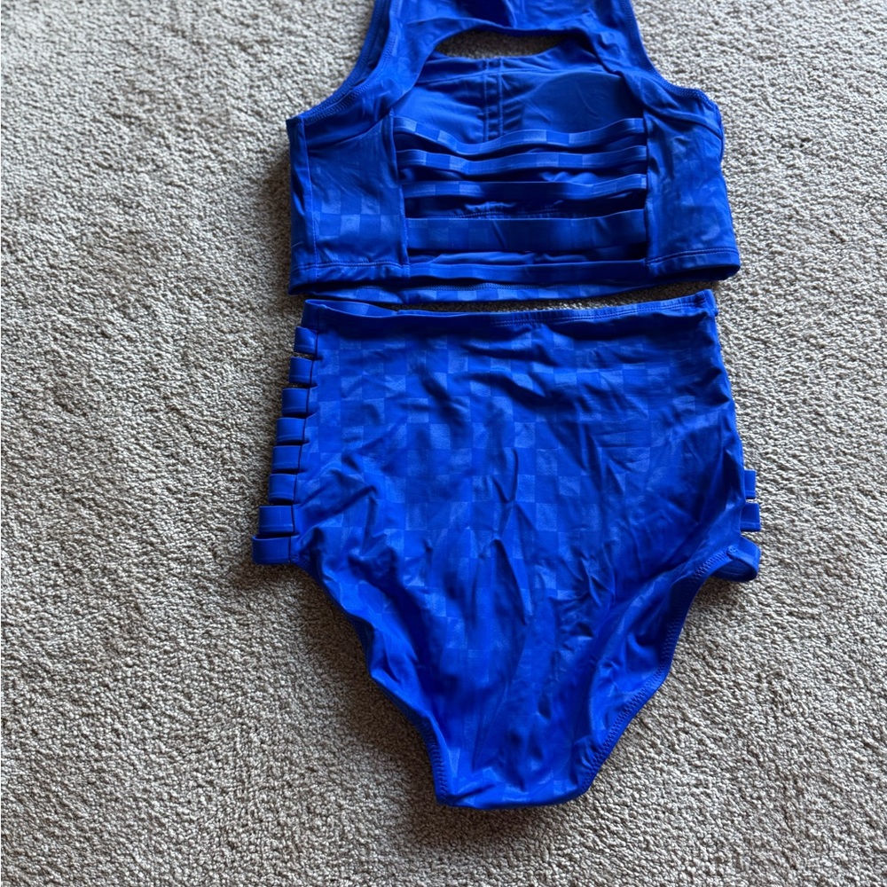 Like New Kiava Royal Blue Two Piece Bathing Suit - Picture 2 of 4